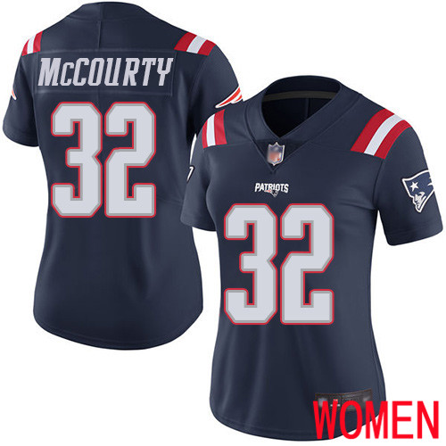 New England Patriots Football #32 Rush Vapor Limited Navy Blue Women Devin McCourty NFL Jersey